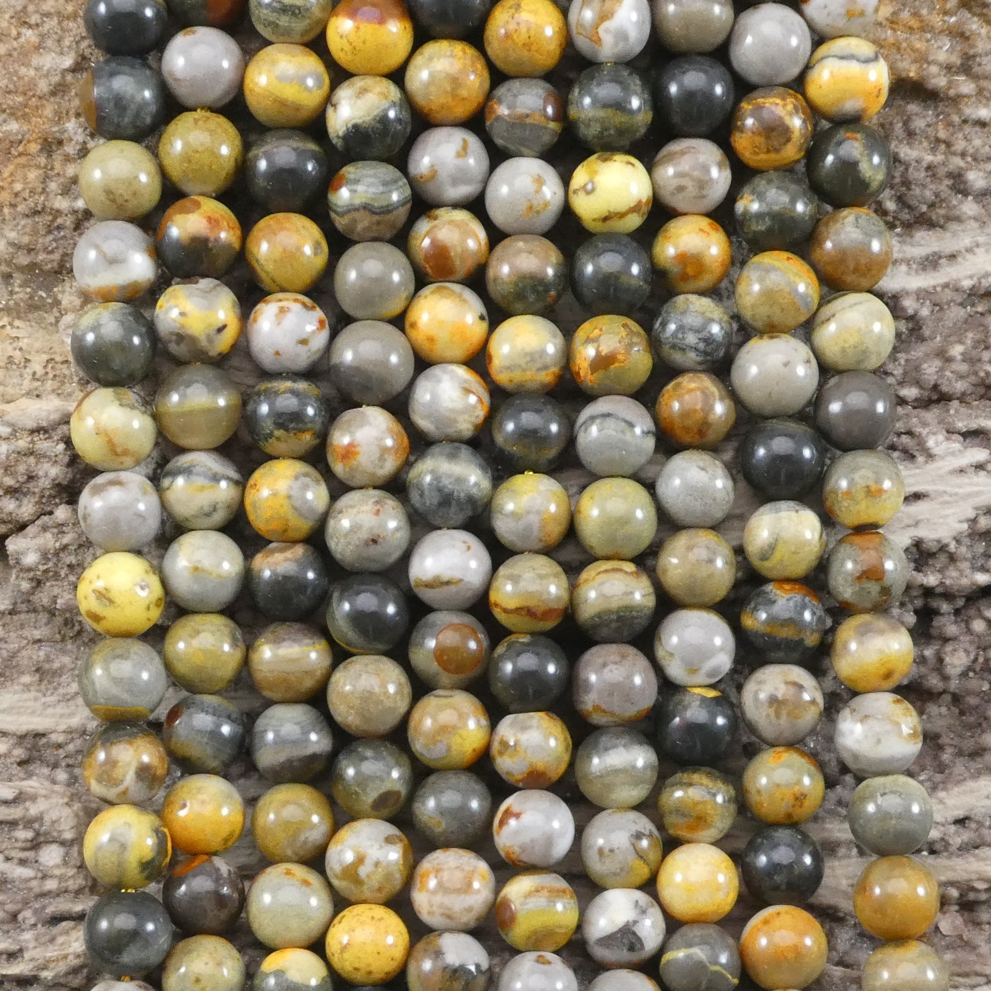 Bumble Bee Jasper Round 6mm 8mm-1