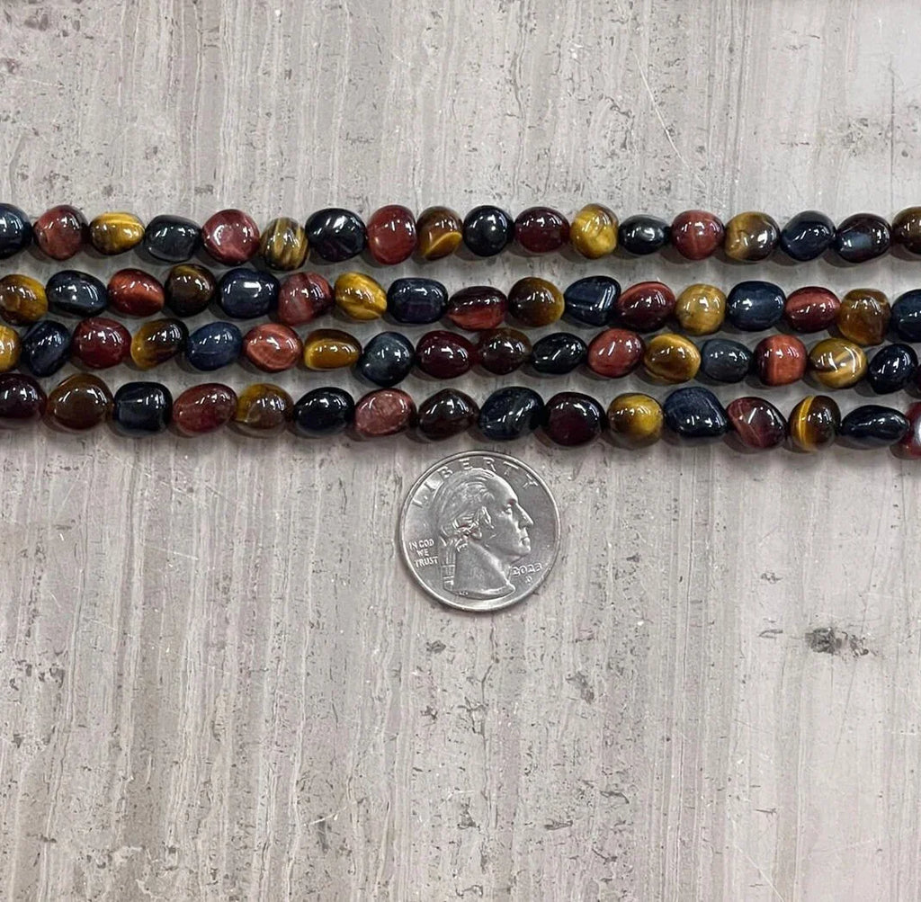 3-Color Tiger Eye AA Nugget Strands-2